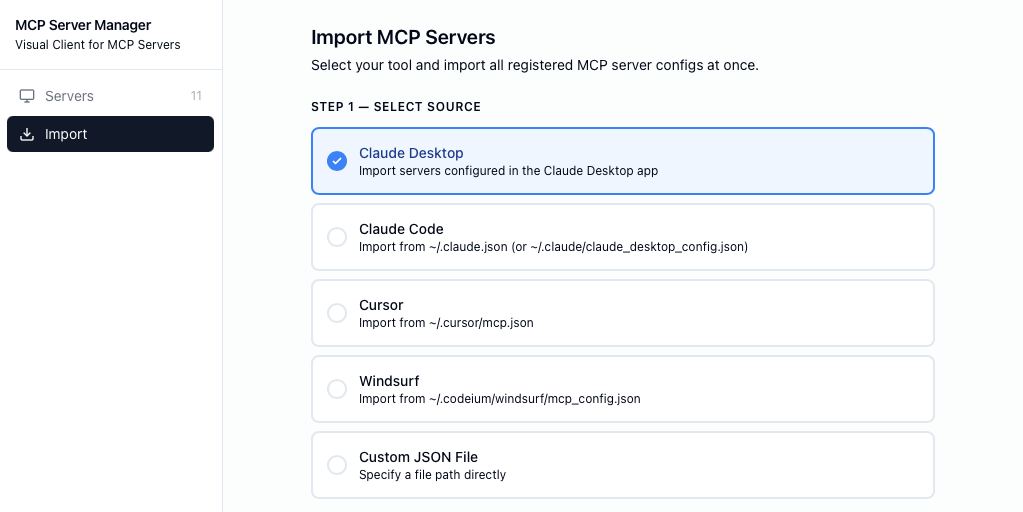 MCPilot — Import Config